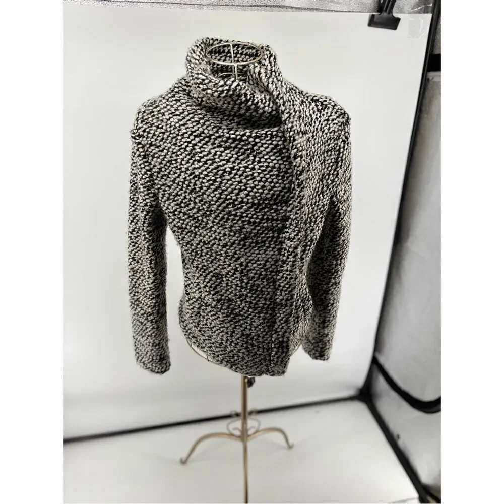 Blank NYC Boucle Knit Motorcycle Moto Jacket Black White Women’s Size XS